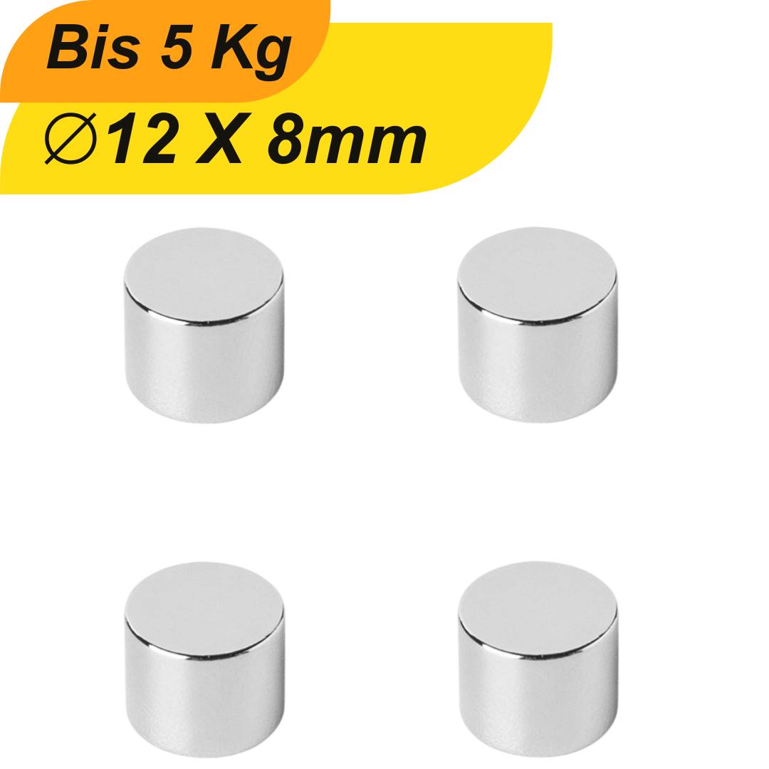 20 Stück Neodym Magnet 12mm x 8mm Supermagnete hohe Haftkraft Scheibenmagnet-0