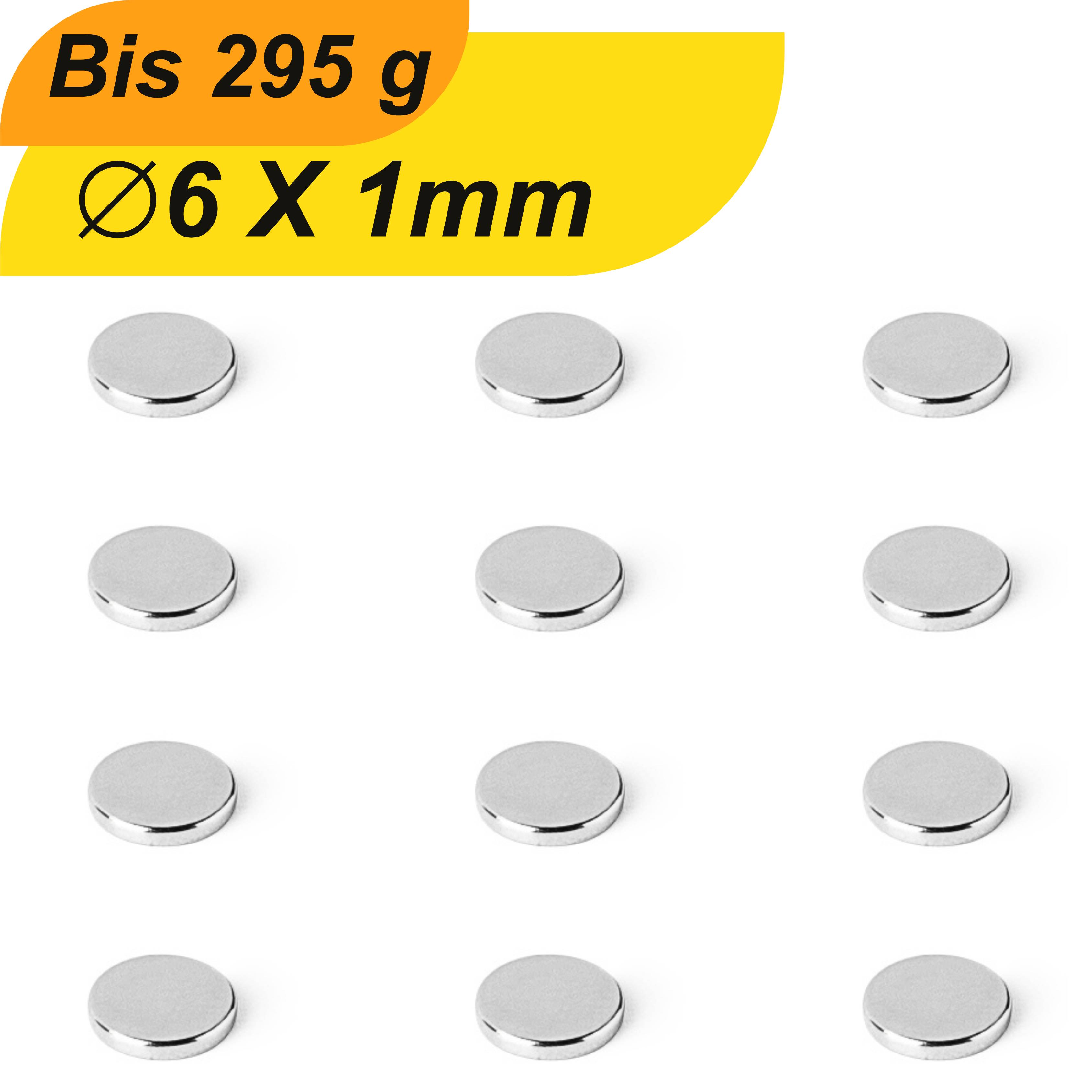 200 Stück Neodym Magnet 6mm x 1mm Supermagnete hohe Haftkraft Scheibenmagnet-0