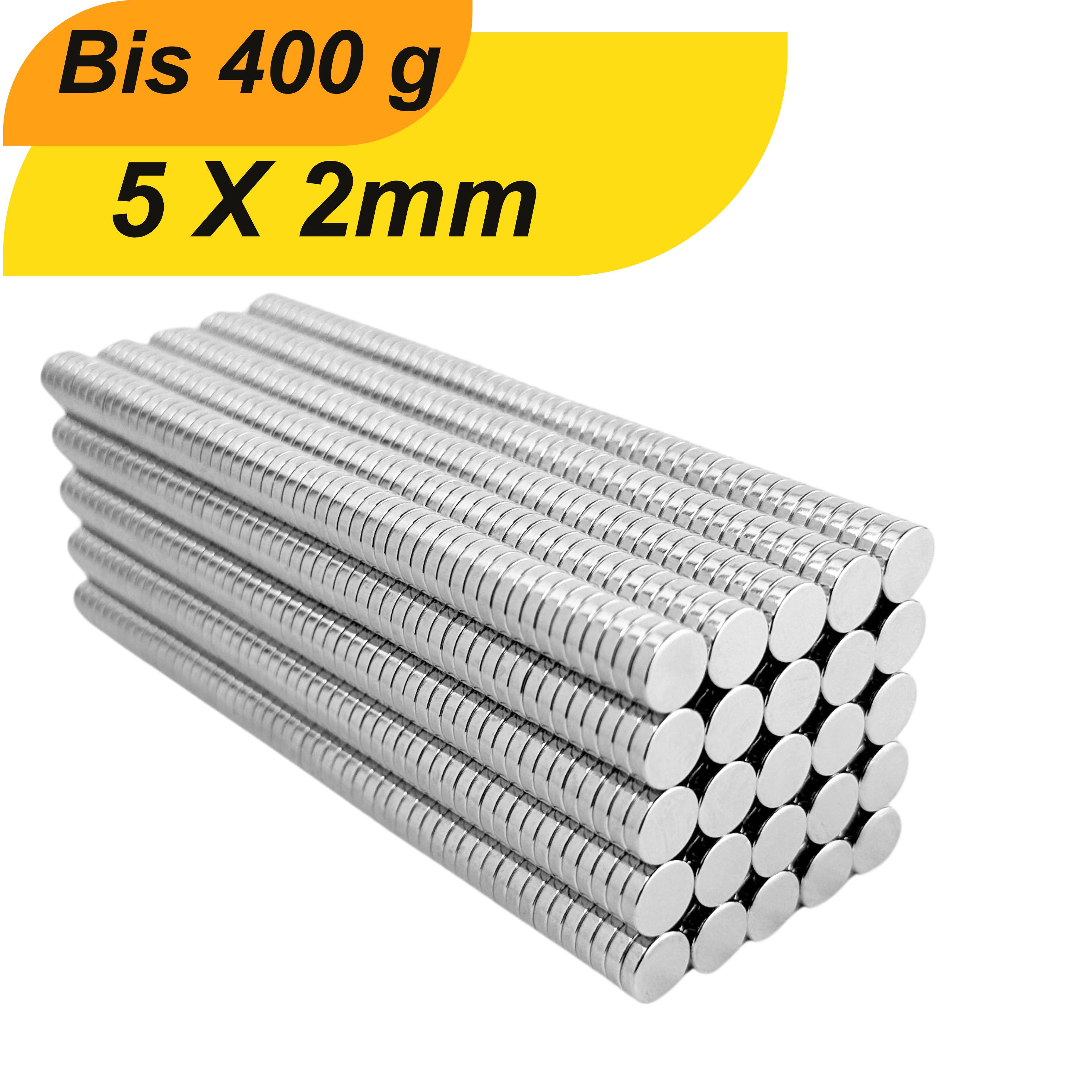 500 Stück Neodym Magnet 5mm x 2mm Supermagnete hohe Haftkraft Scheibenmagnet-0