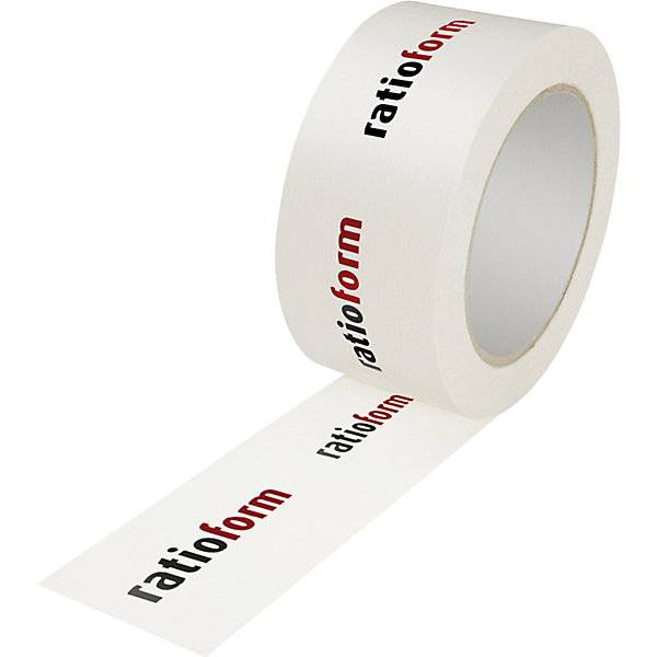 Papier-Packband gekreppt individuell bedruckt VE 36 Rollen Druck 2-farbig weiß. Diamant Klebeband GmbH