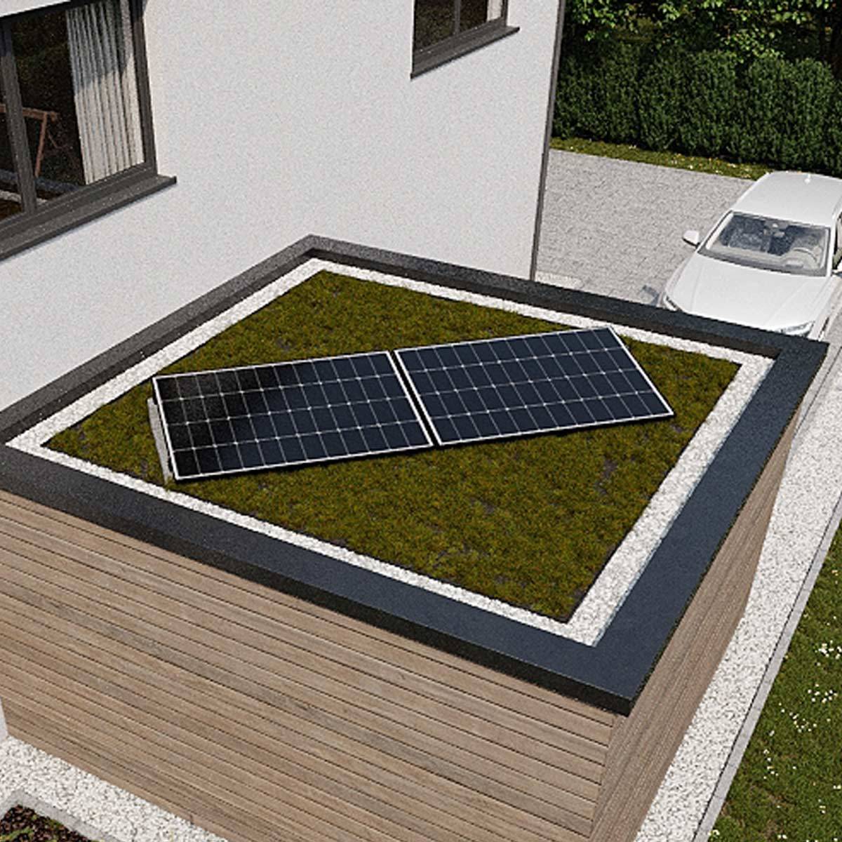 1840 Wp GartenPV System inkl. Wattstone 10 Grad Flachdachaufständerung aus Feinbeton Anthrazit-0