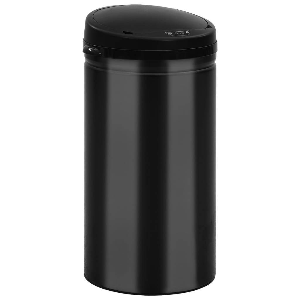 vidaXL Automatischer Sensor-Mülleimer 50 L Kohlenstoffstahl Schwarz-3