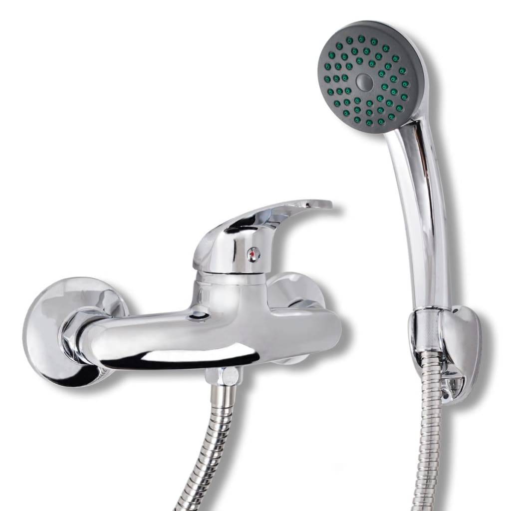 vidaXL Bad Dusche Mischbatterie Set Chrom-0