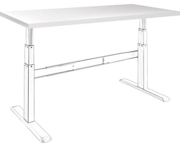 celexon Tischplatte 125 x 75cm für Adjust- Schreibtisch, weiß