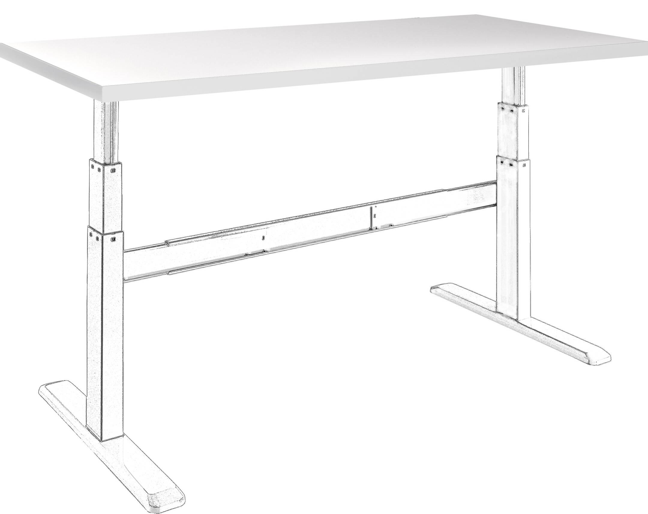 celexon Tischplatte 175 x 75cm für Adjust- Schreibtisch, weiß-0