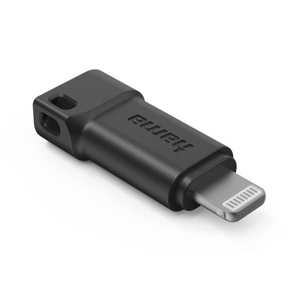 hama 00201734 USB-C-Adapter auf Apple Lightning-Stecker, MFI, Schwarz