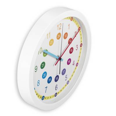 hama 00222203 Kinder-Wanduhr "Sal", ohne Ticken, für Kinderzimmer, analog, Ø 30 cm, Bunt-0