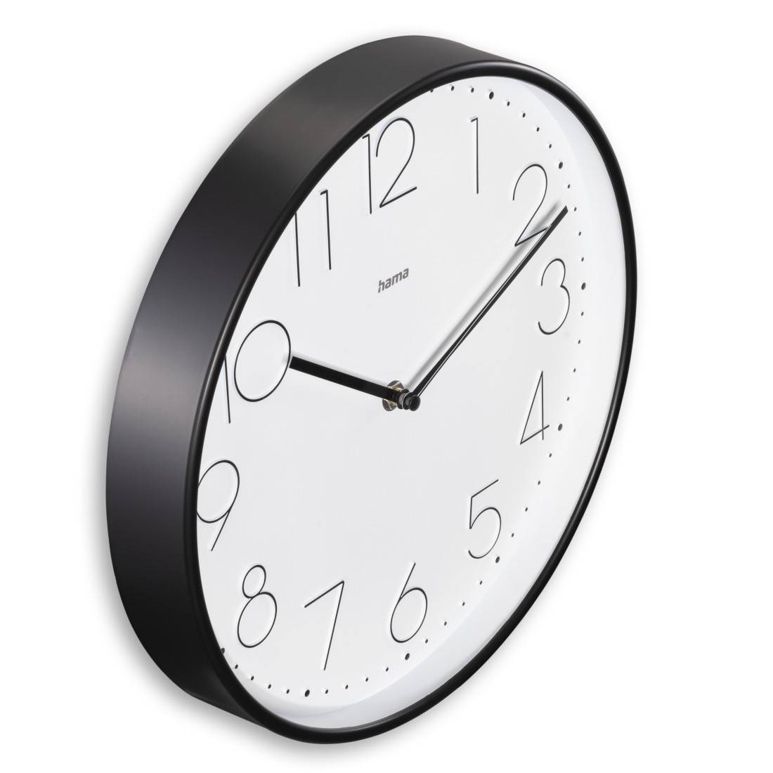 hama 00185873 Wanduhr "Korsika", Ø 30 cm, ohne Ticken, Schwarz/Weiß-0