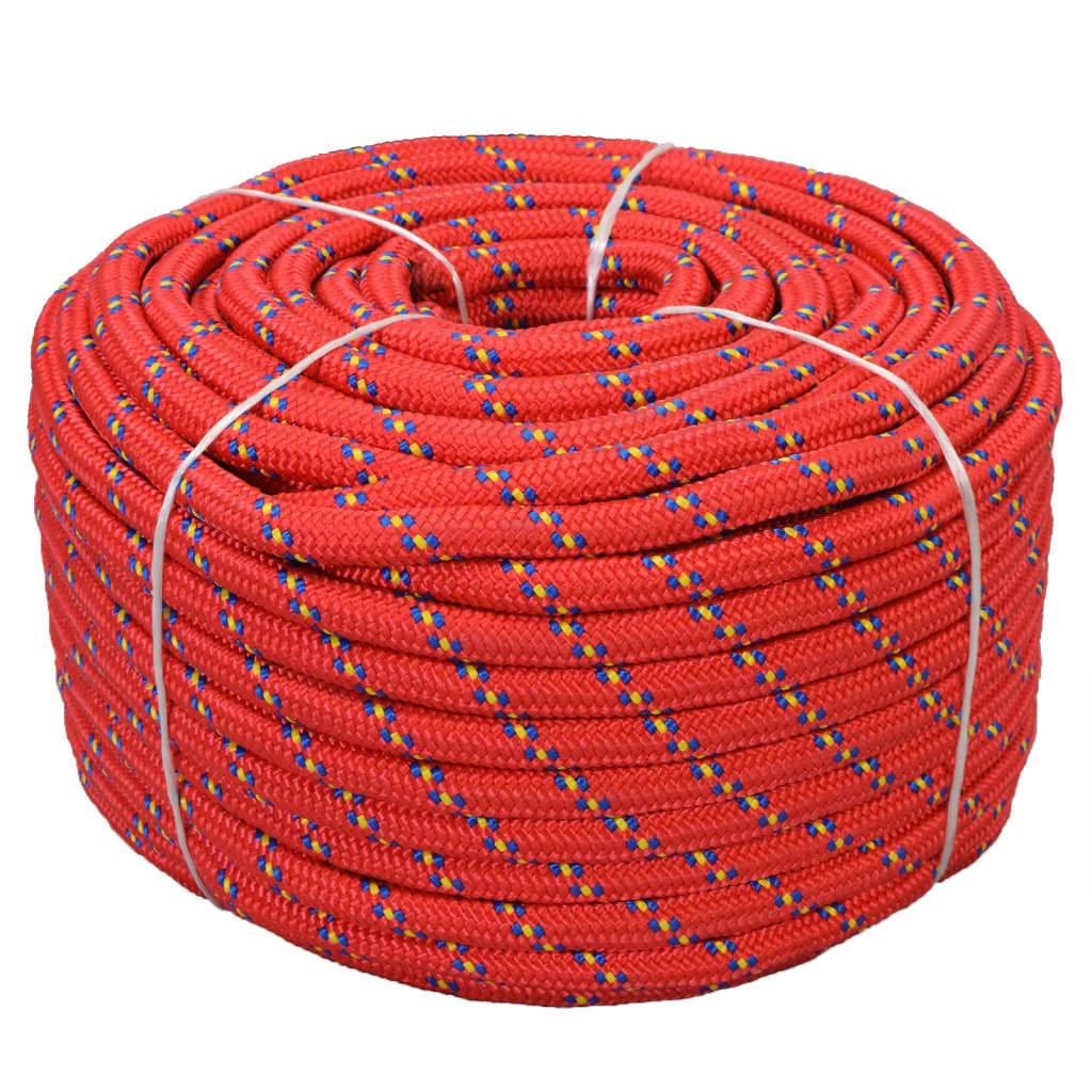vidaXL Bootsseil Polypropylen 18 mm 50 m Rot-0