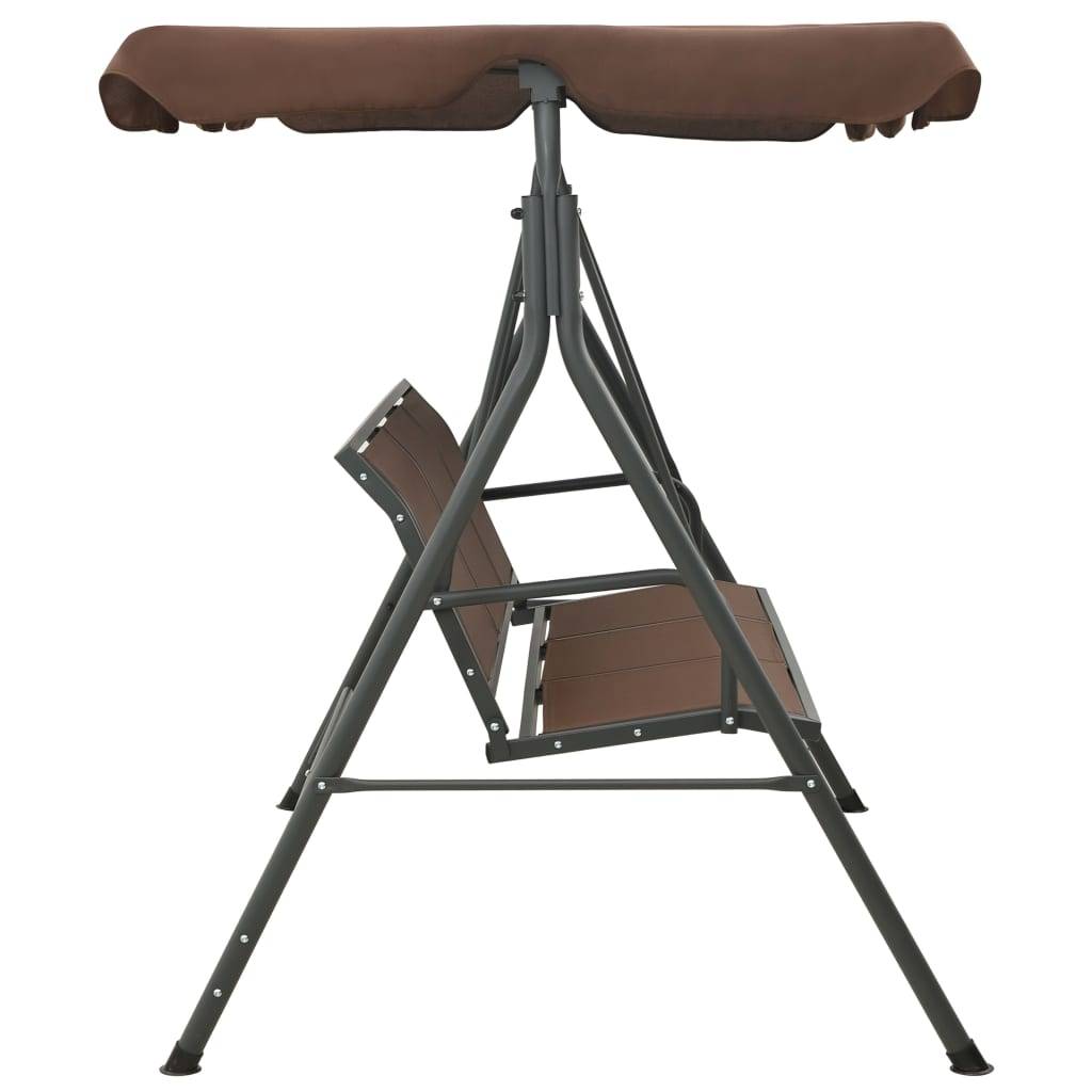 vidaXL Hollywoodschaukel mit Dach Kaffeebraun-3