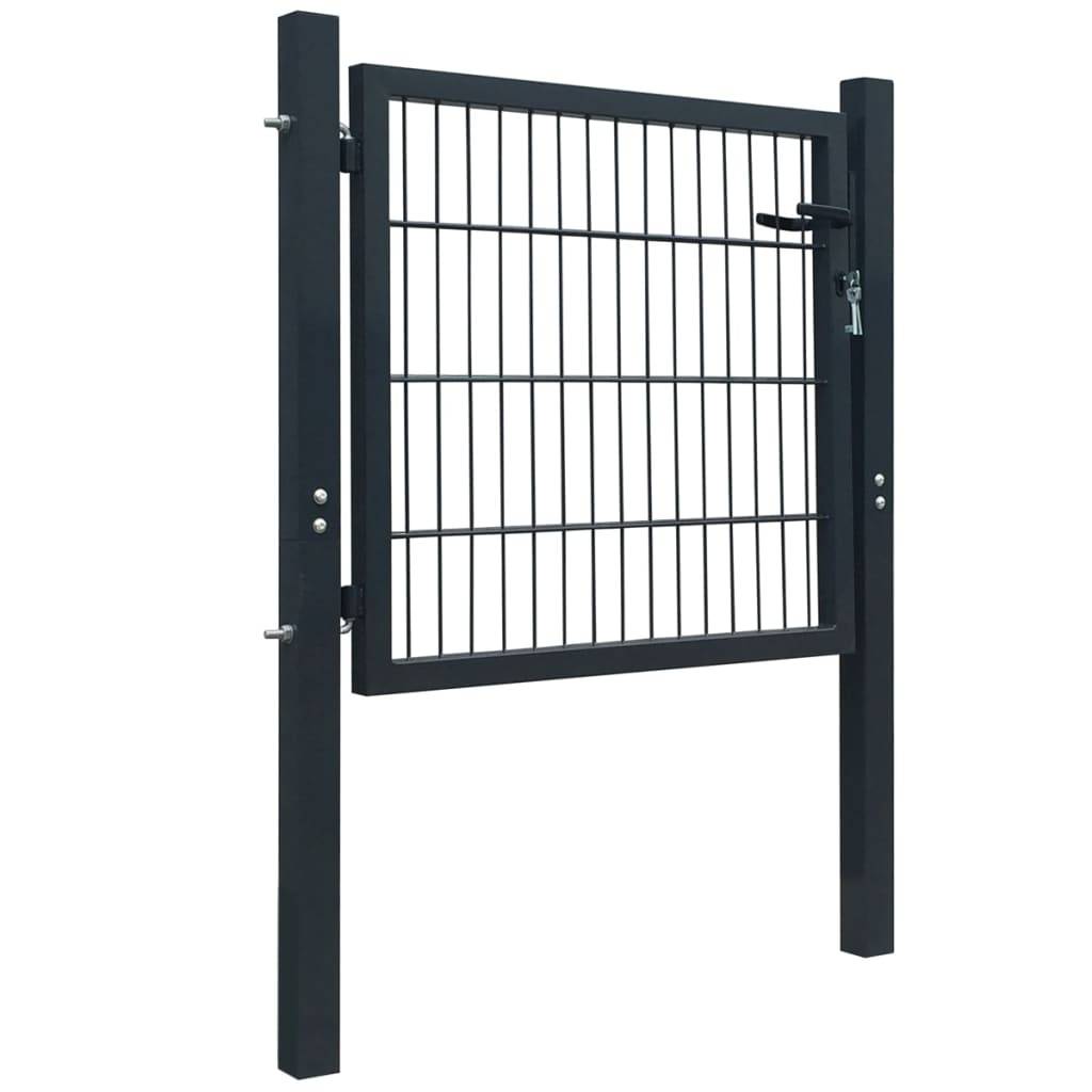 vidaXL Zauntor Stahl Anthrazit 100x100 cm-3