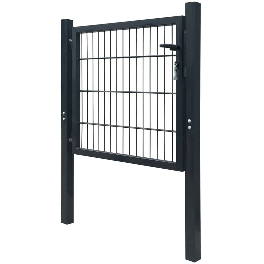 vidaXL Zauntor Stahl Anthrazit 100x100 cm-4