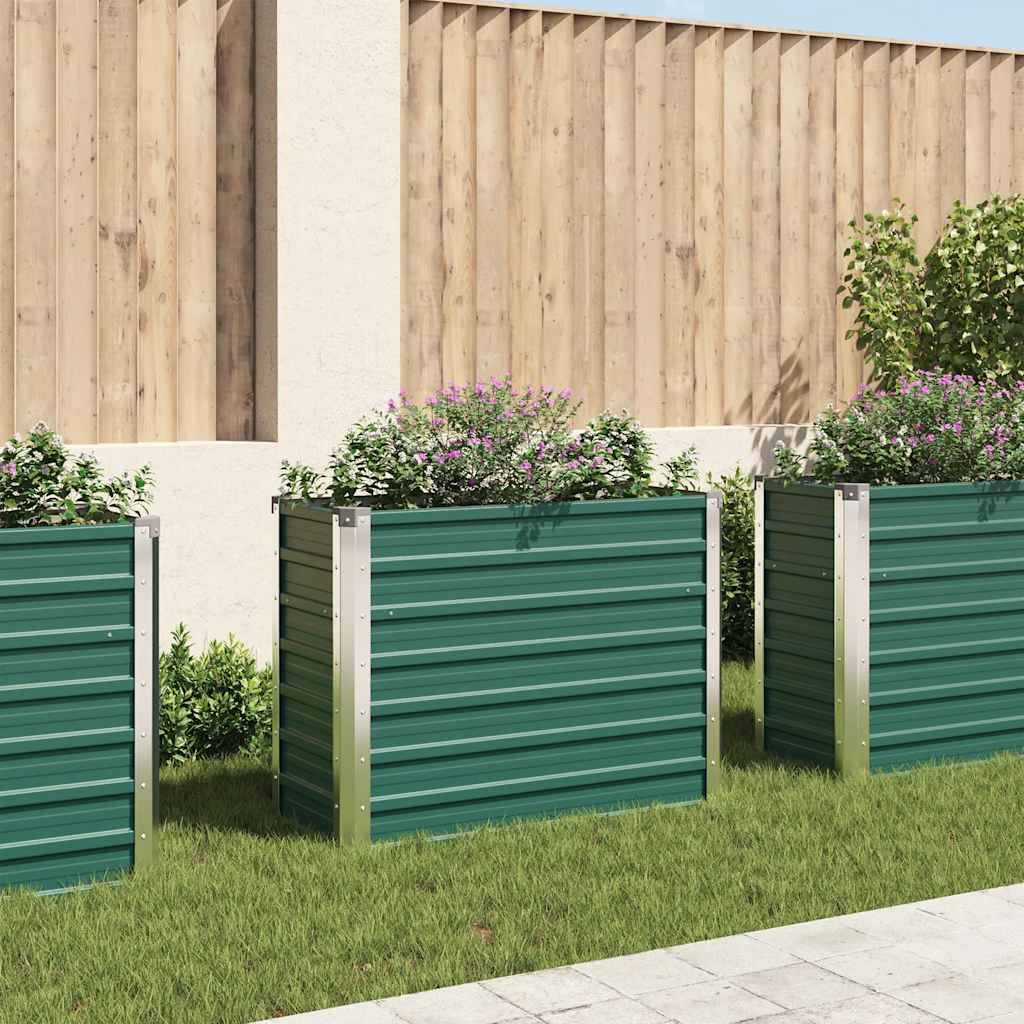 vidaXL Garten-Hochbeet Verzinkter Stahl 100x40x77 cm Grün-3