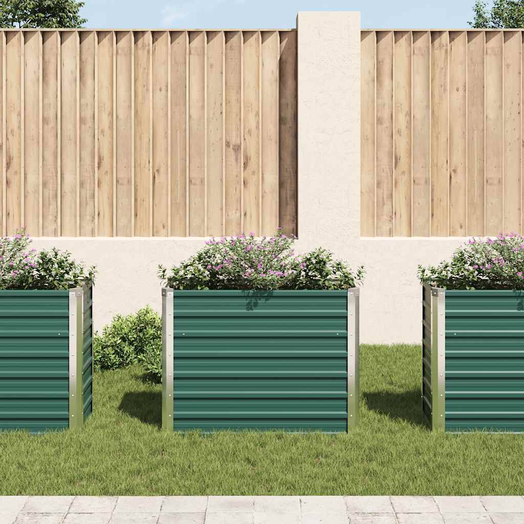 vidaXL Garten-Hochbeet Verzinkter Stahl 100x40x77 cm Grün-4