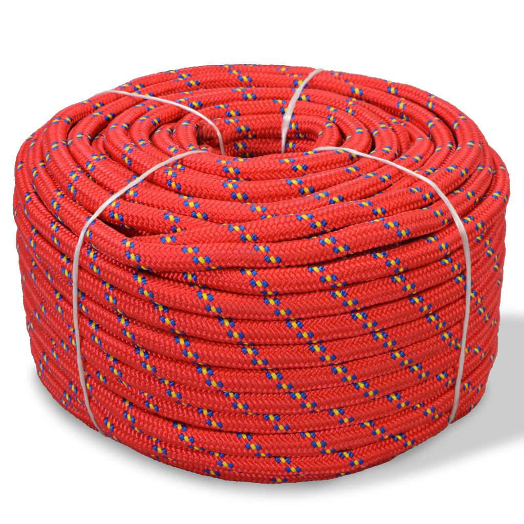 vidaXL Bootsseil Polypropylen 10 mm 50 m Rot-0