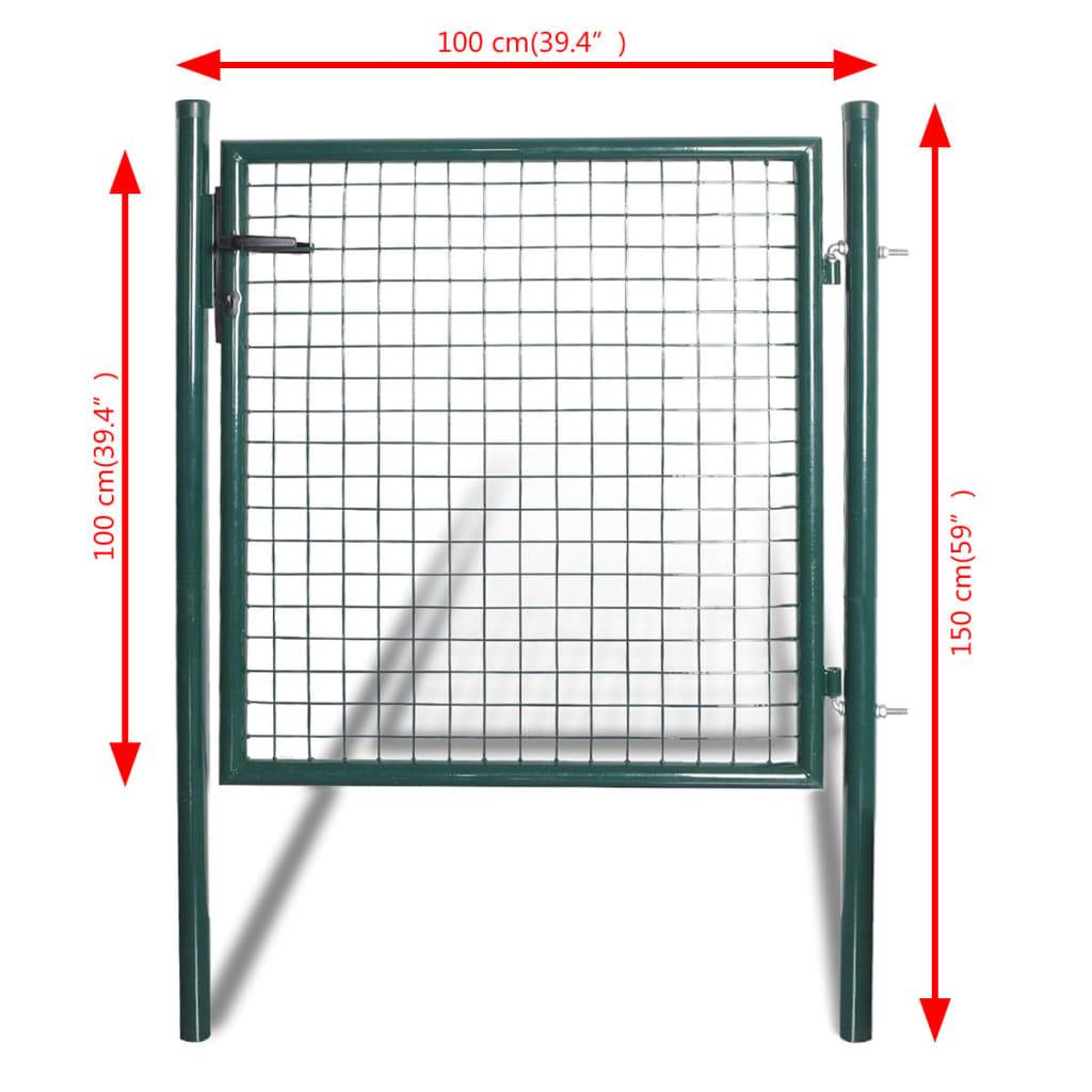 vidaXL Einzeltür-Gartentor 100x100 cm pulverbeschichteter Stahl-3