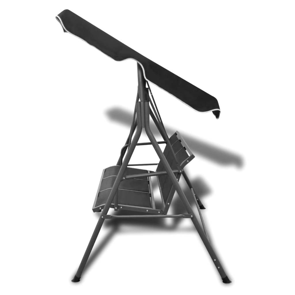 vidaXL Hollywoodschaukel mit Dach Schwarz-3