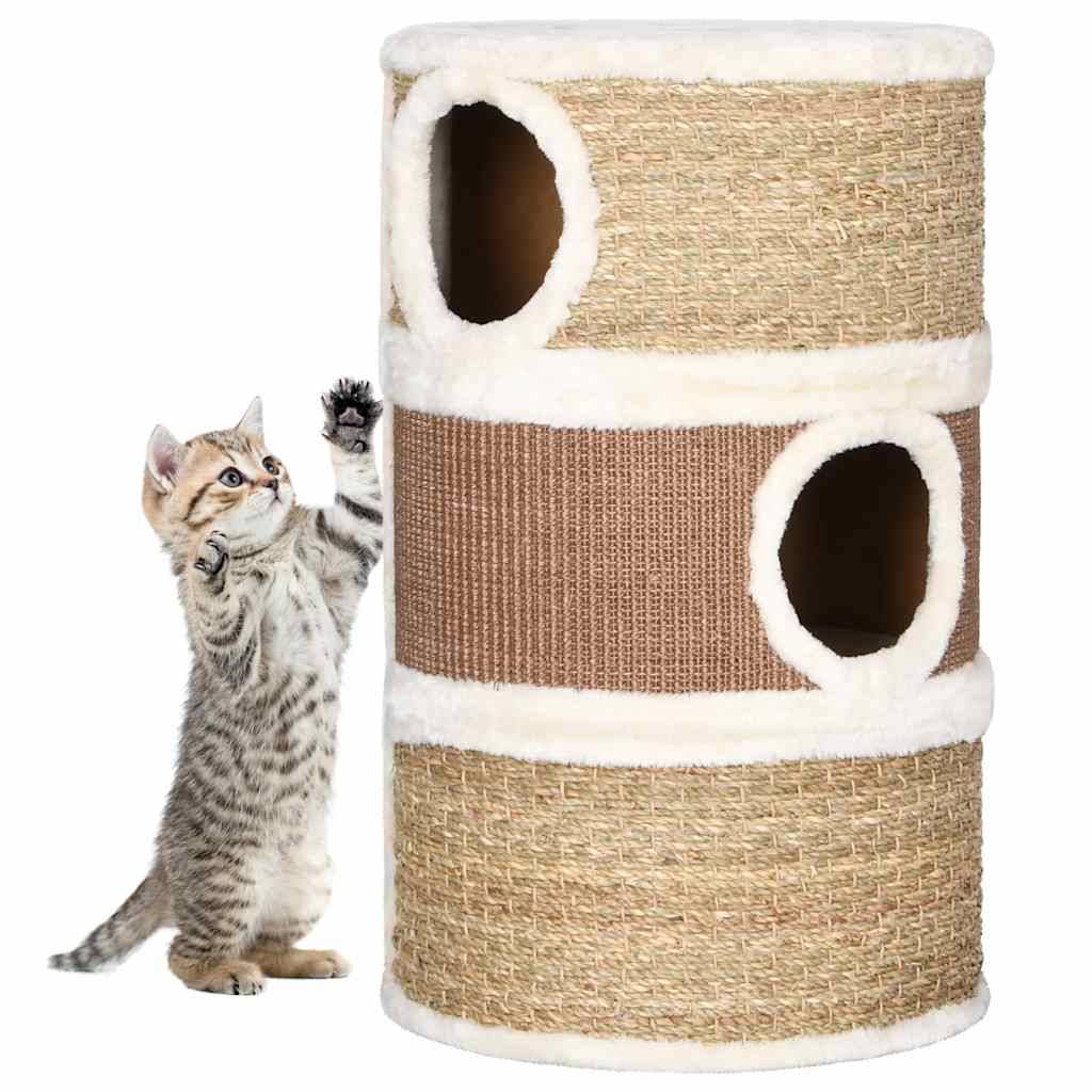 vidaXL Katzen-Kratztonne 60 cm Seegras-0