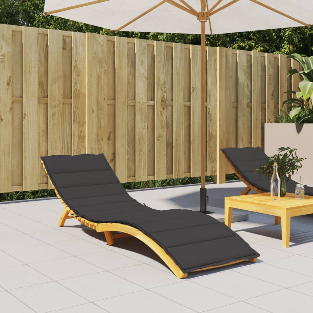 vidaXL Sonnenliegen-Auflage Schwarz 200x50x3 cm Oxford-Gewebe-3