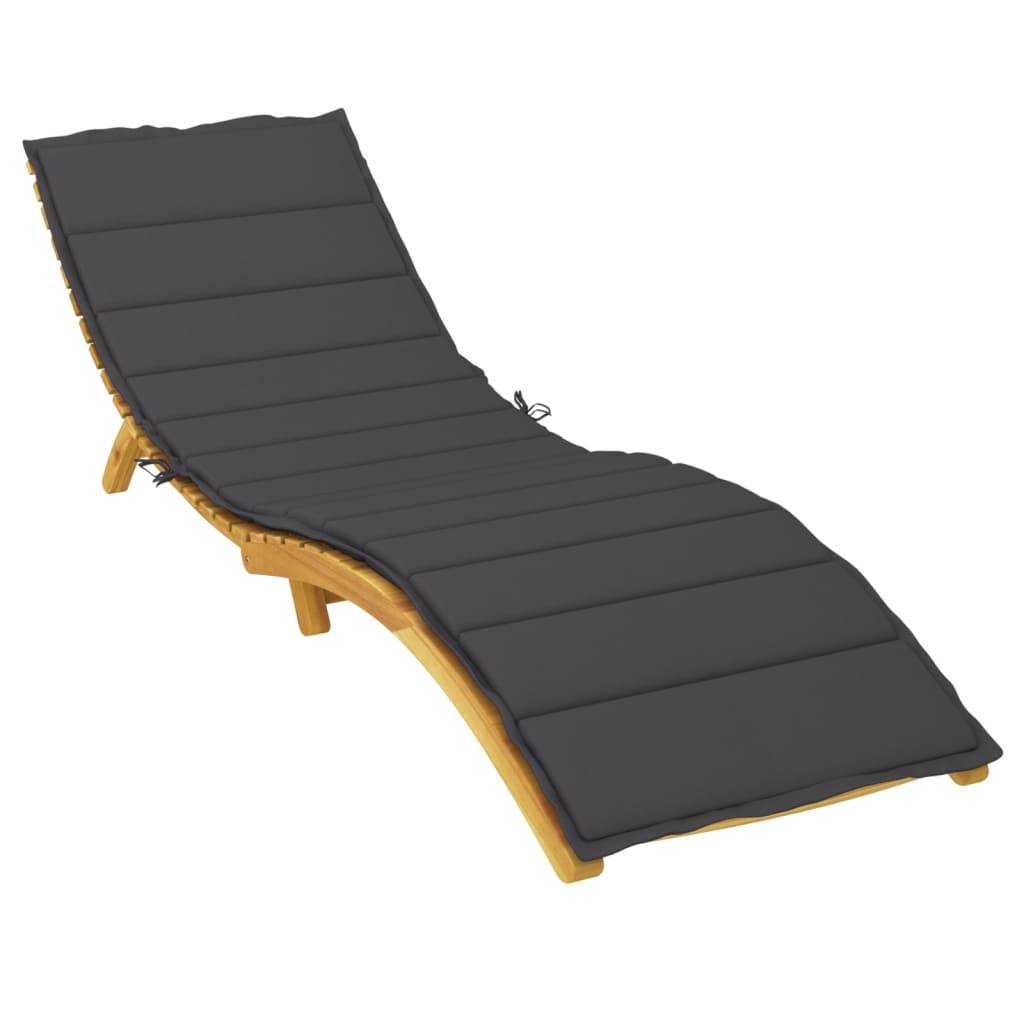 vidaXL Sonnenliegen-Auflage Schwarz 200x50x3 cm Oxford-Gewebe-4