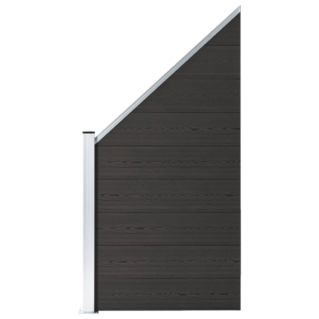 vidaXL Zaunelement WPC 95x(105-180) cm Schwarz-0