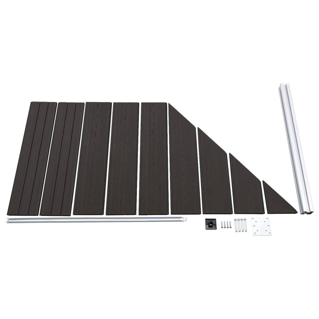 vidaXL Zaunelement WPC 95x(105-180) cm Schwarz-4
