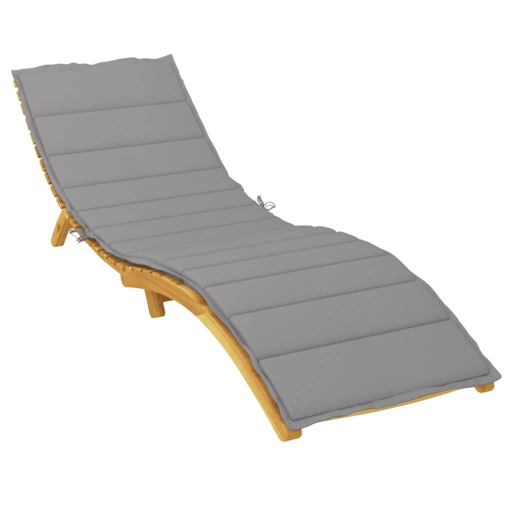 vidaXL Sonnenliegen-Auflage Grau 200x50x3 cm Oxford-Gewebe-4