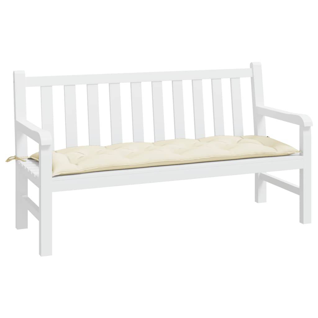 vidaXL Gartenbank-Auflage Cremeweiß 150x50x7 cm Oxford-Gewebe-4