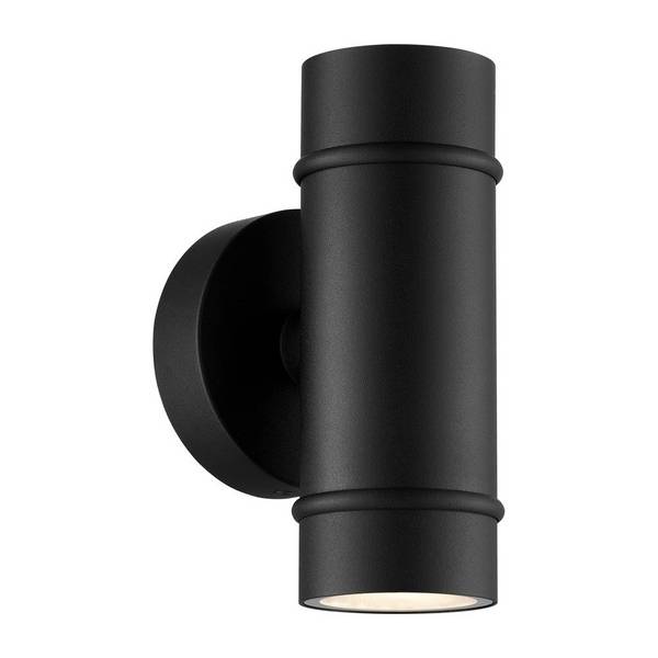 Nordlux Artilus Wandleuchte Aluminium und Glas Schwarz | IP54 - Geeignet für 2x GU10