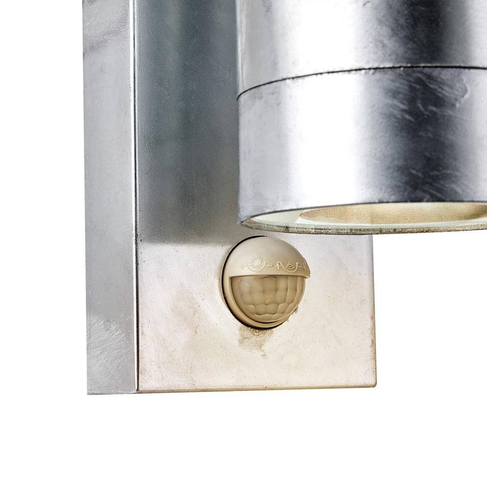 Nordlux Tin Wandleuchte Metall und Glas Grau | 76mm - IP54 - Geeignet für GU10 - Bewegungs- und L-4