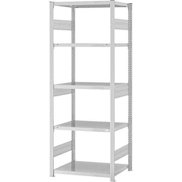 Schwerlast-Steckregal doppelseitig HxBxT 2000 x 750 x 500 mm grau Grundregal. TAKKT Industrial & Packaging-0