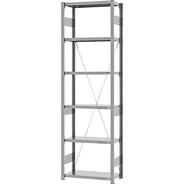 Schwerlast-Steckregal einseitig HxBxT 2500 x 750 x 300 mm verzinkt Grundregal. TAKKT Industrial & Packaging-0