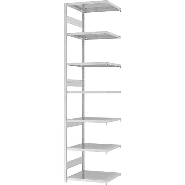 Schwerlast-Steckregal doppelseitig HxBxT 3000 x 750 x 600 mm grau Anbauregal. TAKKT Industrial & Packaging-1