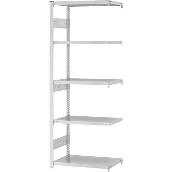 Schwerlast-Steckregal doppelseitig HxBxT 2000 x 750 x 400 mm grau Anbauregal. TAKKT Industrial & Packaging-0
