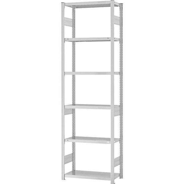 Schwerlast-Steckregal doppelseitig HxBxT 2500 x 750 x 300 mm grau Grundregal. TAKKT Industrial & Packaging-0