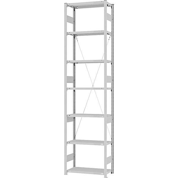 Schwerlast-Steckregal einseitig HxBxT 3000 x 750 x 300 mm grau Grundregal. TAKKT Industrial & Packaging GmbH-0