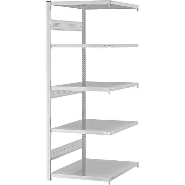 Schwerlast-Steckregal doppelseitig HxBxT 2000 x 750 x 800 mm grau Anbauregal. TAKKT Industrial & Packaging-0
