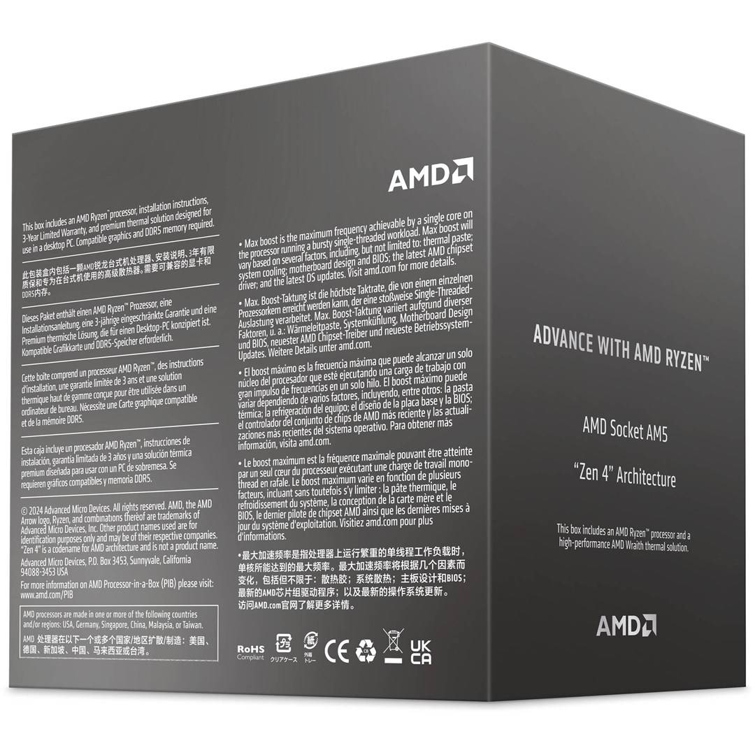 AMD Ryzen 7 8700F 4,1 GHz 8 Kerne 16 Threads MB Cache-Speicher Socket AM5 Box-1