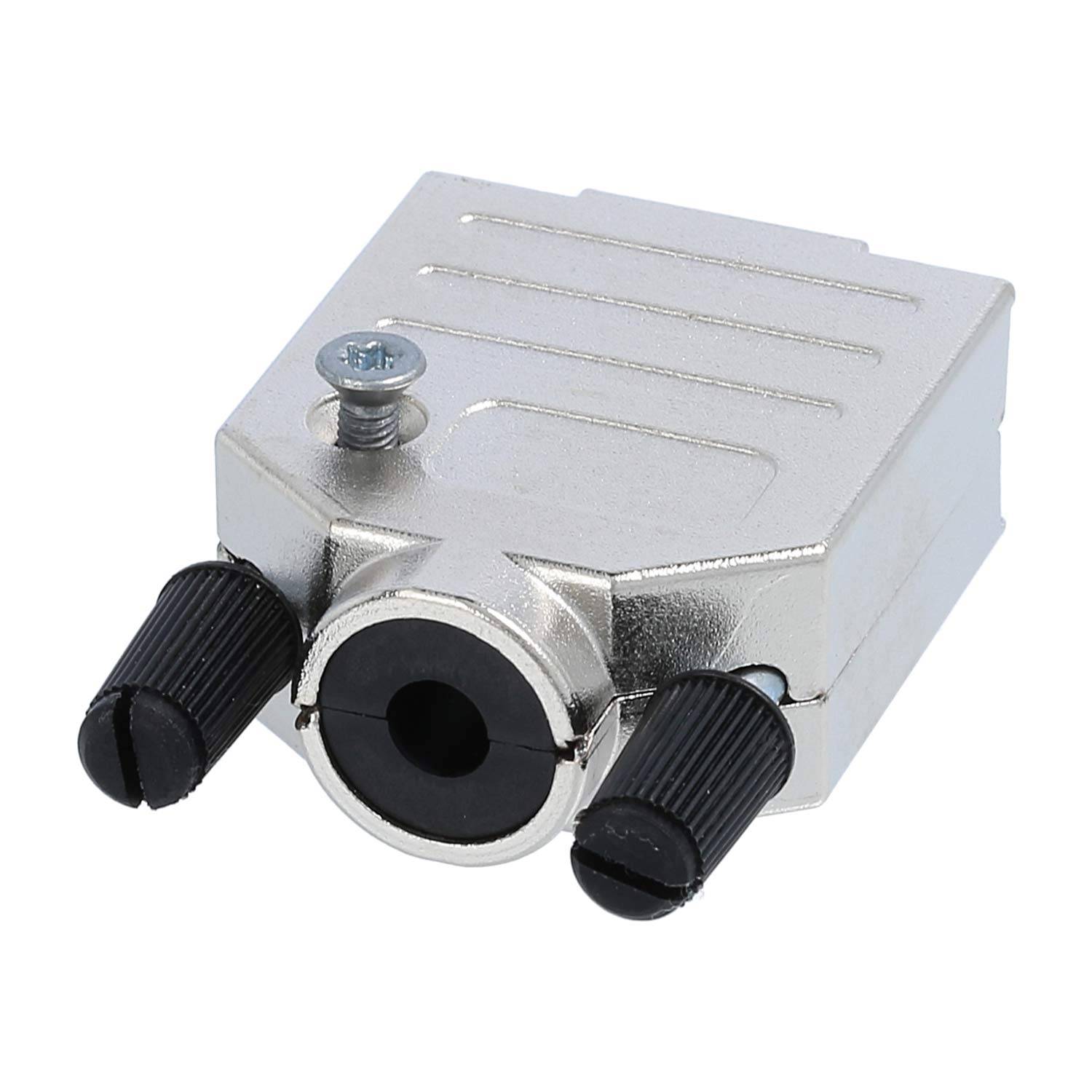 D-Sub Metallgehäuse passend für D-Sub Einsatz 9-polig, 15-polig (HD) gerade, Klemmbereich 4,0mm - 11,7mm - 1 Stück-3