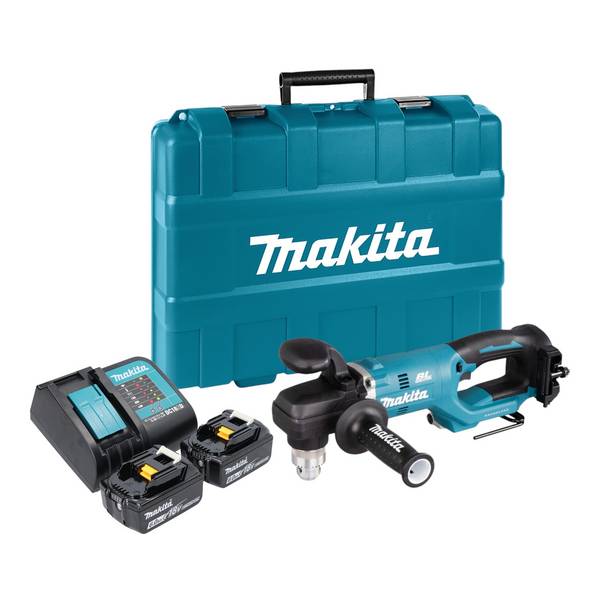 Makita DDA 450 SGK Akku Winkelbohrmaschine 18 V 70 Nm Brushless + 2x Akku 6,0 Ah + Ladegerät + Koffer