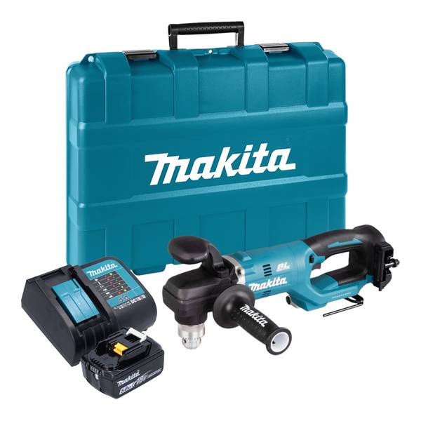 Makita DDA 450 ST1K Akku Winkelbohrmaschine 18 V 70 Nm Brushless + 1x Akku 5,0 Ah + Ladegerät + Koffer