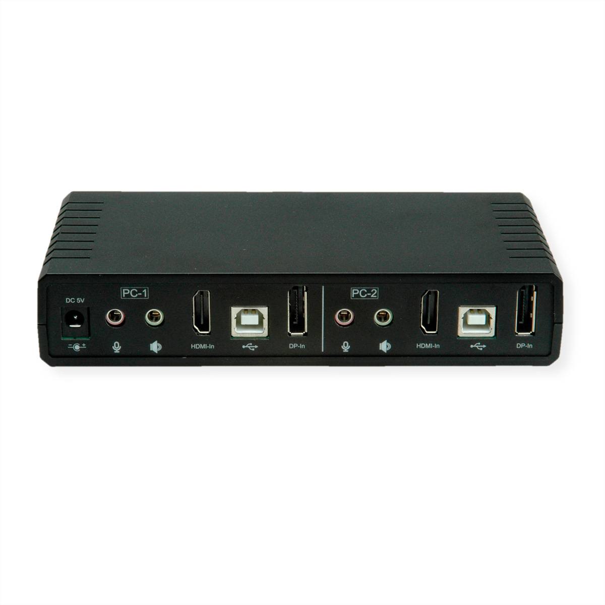ROLINE KVM-Audio-Switch Dual Head HDMI 4K60, 1 User - 2 PC-3