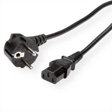 ROLINE Netzkabel, gerade IEC-Buchse, schwarz, 3 m