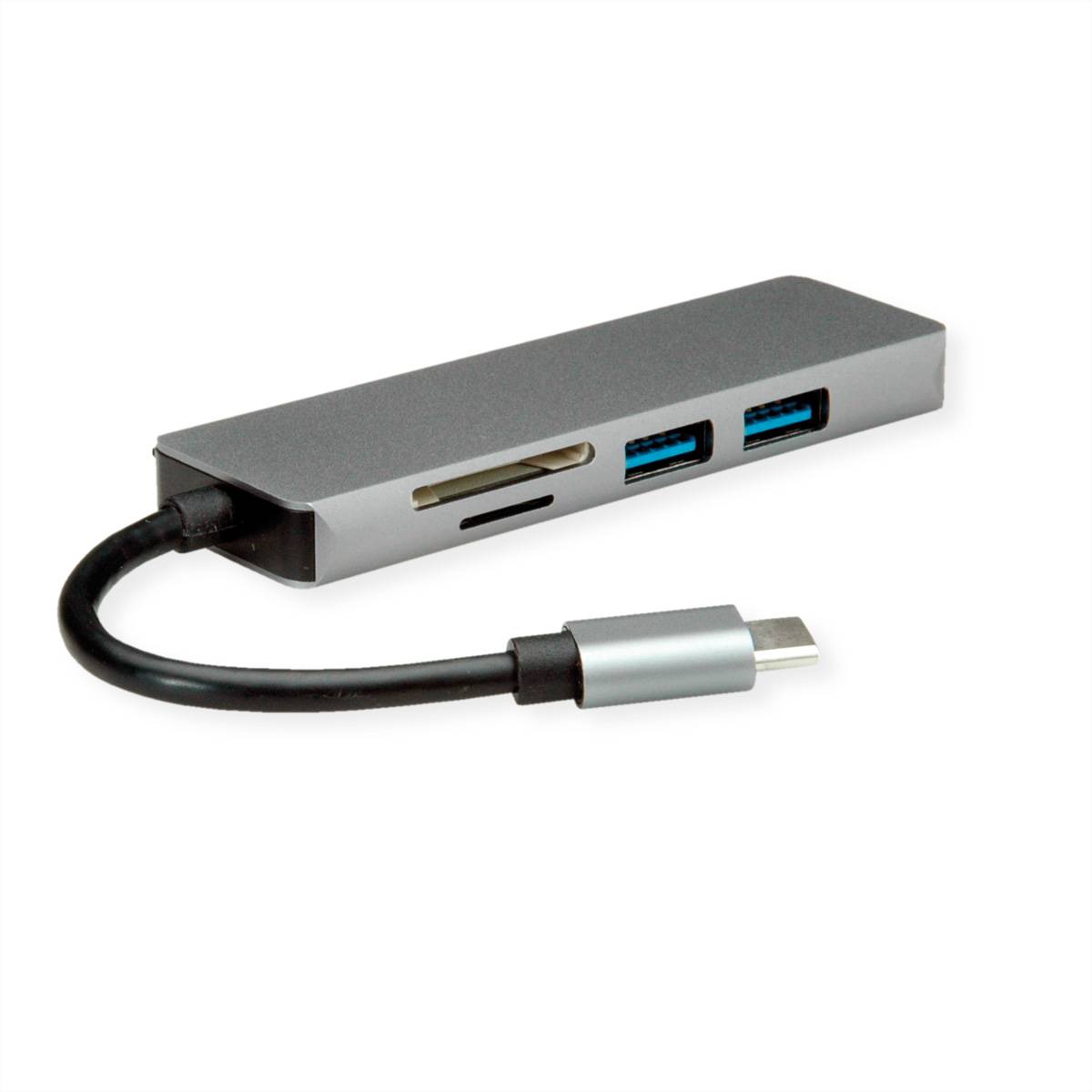 ROLINE Dockingstation USB Typ C, 4K HDMI, 2x USB3.2 Gen1 (Typ A), SD/MicroSD-2