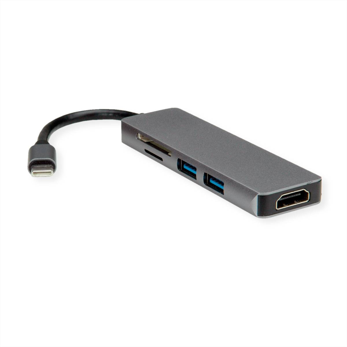 ROLINE Dockingstation USB Typ C, 4K HDMI, 2x USB3.2 Gen1 (Typ A), SD/MicroSD-3