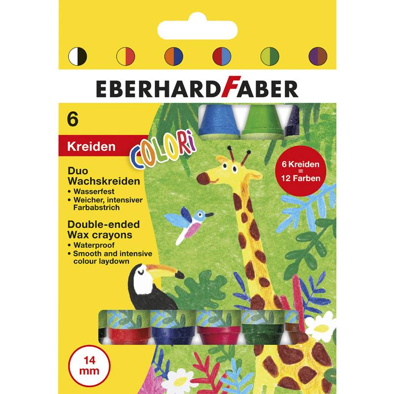 Wachsmalkreide Colori Duo - 6 Farben,-0