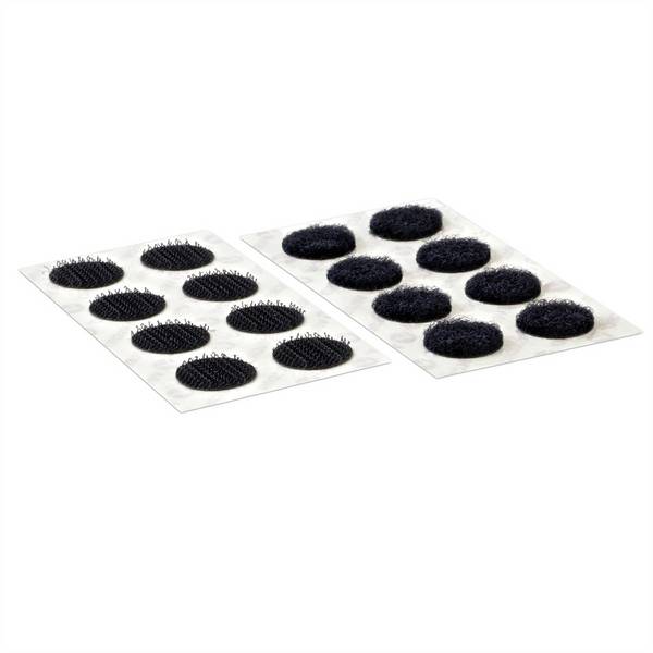 VELCRO® Klettpunkte Selbstklebend, Haken & Flausch 16mm x 16 sets Schwarz