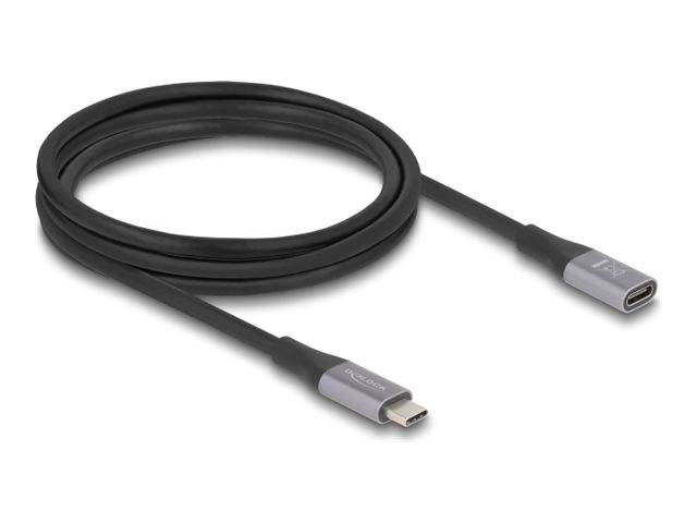 Delock USB 40 Gbps Verlängerungskabel Type-C Stecker zu Buchse PD 3.1 240 W 2 m grau - Digital/Daten-0