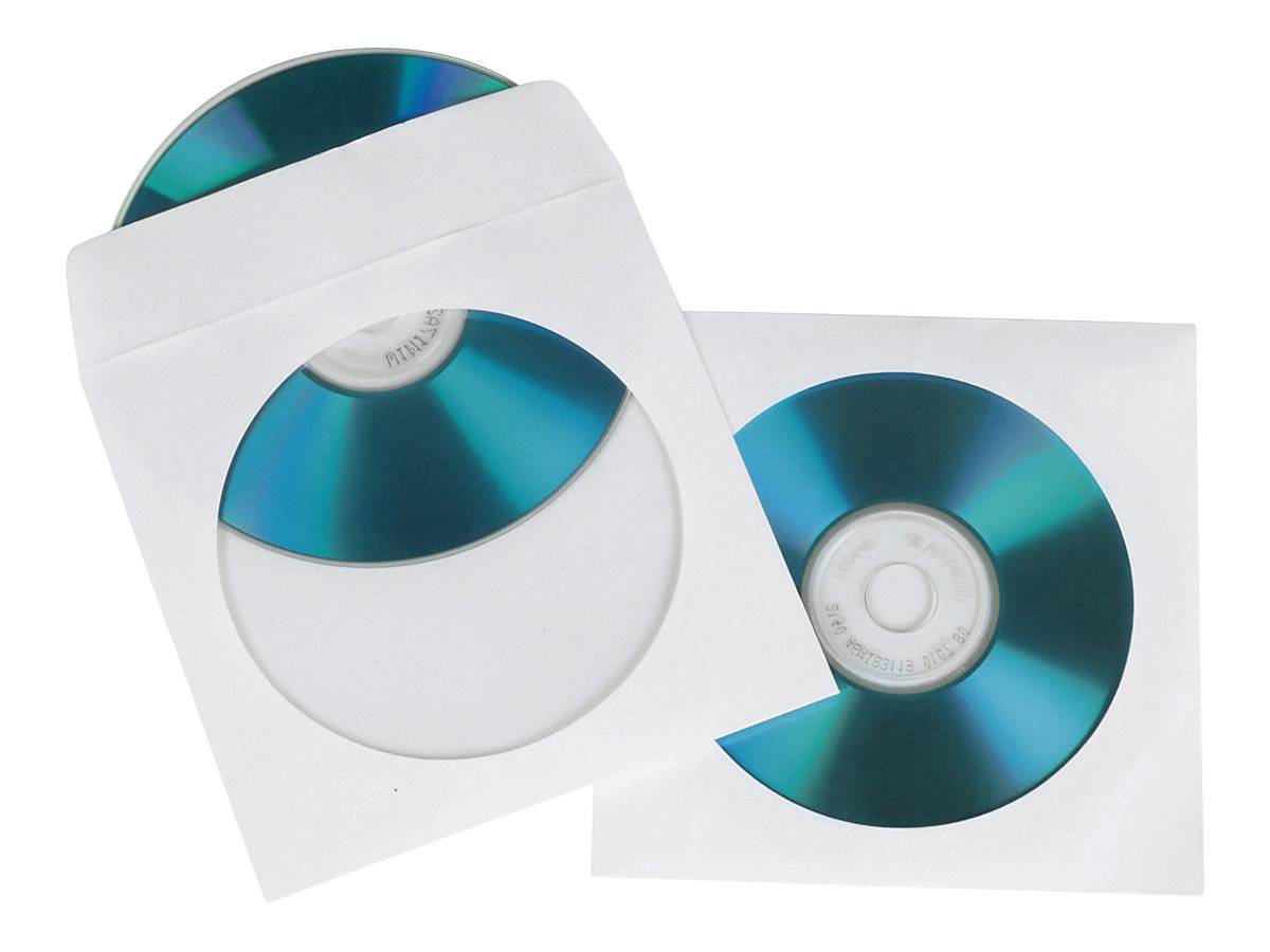 Hama CD-ROM Paper Sleeves - CD-Hülle - weiß (Packung mit 100)-0