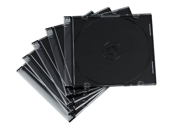 Hama Slim Jewel Case für Speicher-CD - Kapazität: 1 CD - Schwarz, durchsichtig (Packung mit 100)